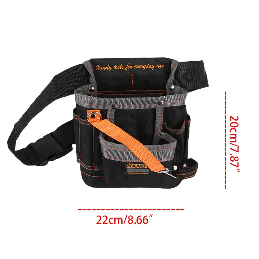 8 Pockets Oxford Cloth Toolkit Bag Adjustable Electrician Tools Belt Waterproof Instrument Pouch Waist Pack