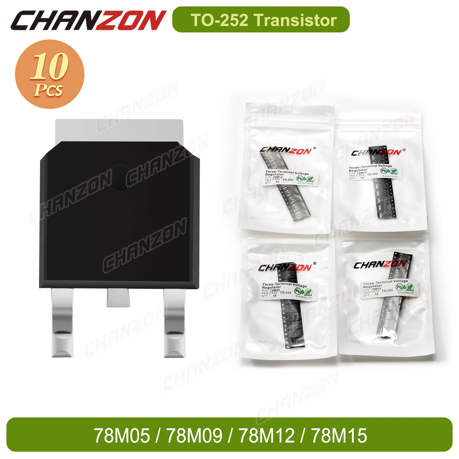 10PCS TO-252 78M05 78M09 78M12 78M15 Linear Regulator Transistor 0.5A Bipolar Junction BJT Tube Fets Smd Integrated Circuits