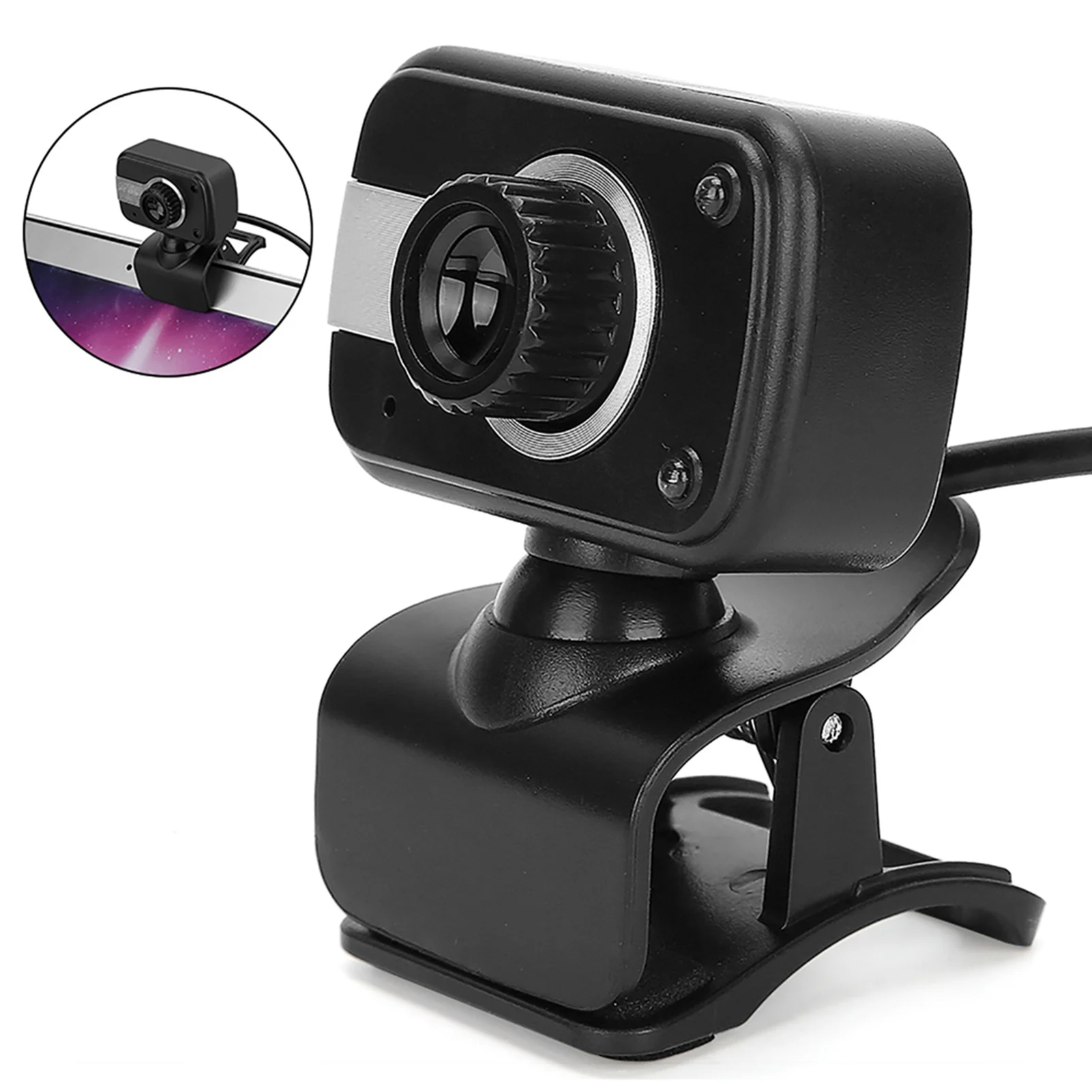 USB With MIC 0.3MP Web Camera Cam 360 Degree For LCD Screen Laptop For  MSN ICQ Night Vision