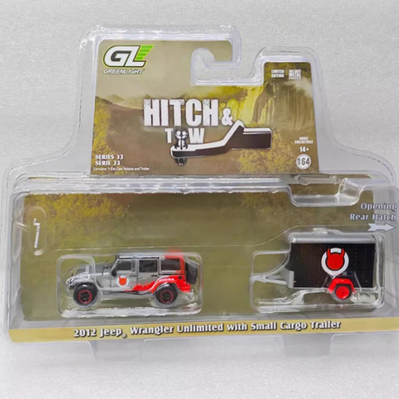 

GreenLight 1:64 2012 Wrangler&Small Trailer Alloy Car Model Toy Gift Collection Display Souvenir