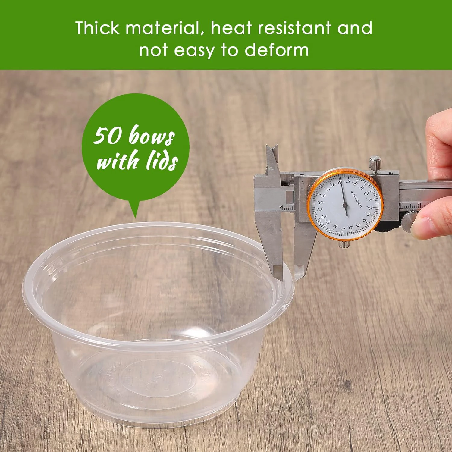 200 قطعة (100 مجموعة) أوعية بلاستيكية للاستعمال مرة واحدة: 300 مل/10 أونصة شفافة مع أغطية | أدوات مائدة للحفلات للكعك والوجبات الخفيفة والبودنغ #4