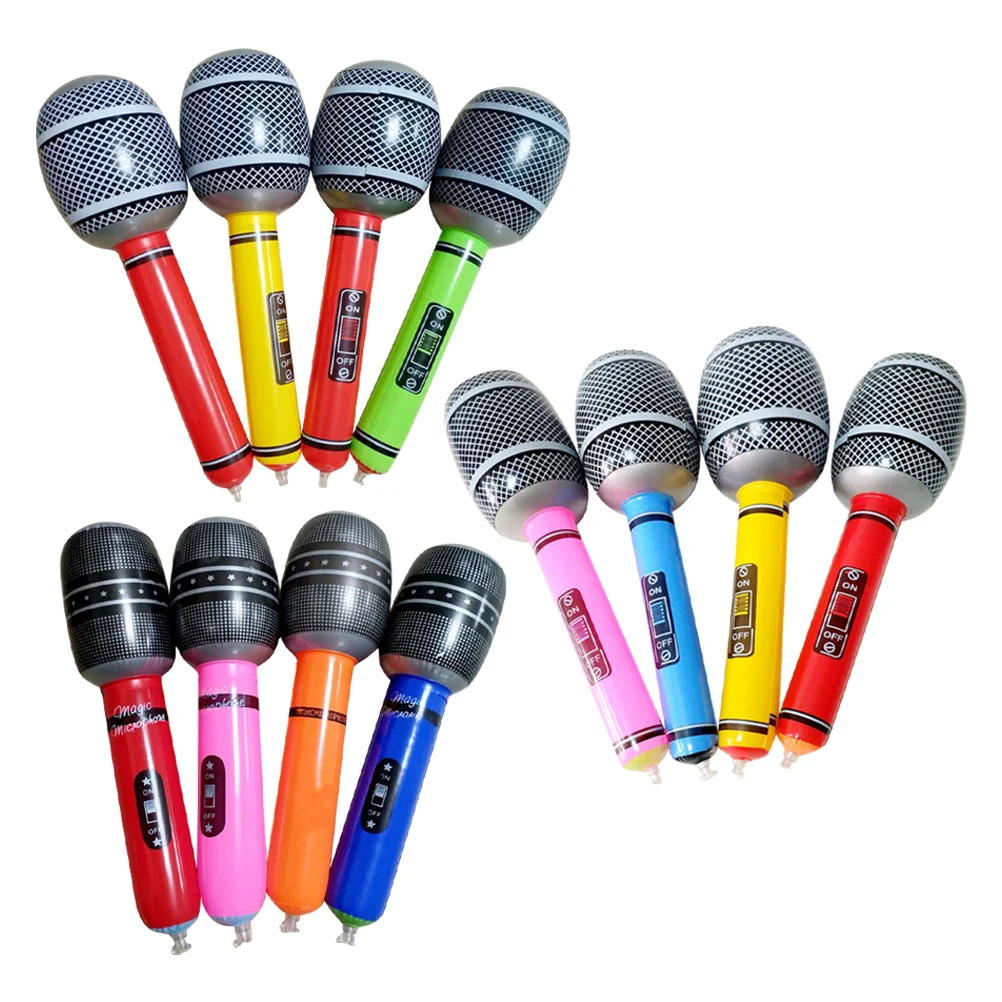 Jouets de Microphone gonflables, 12 pièces, faux accessoire de fête pour instruments d'approvisionnement