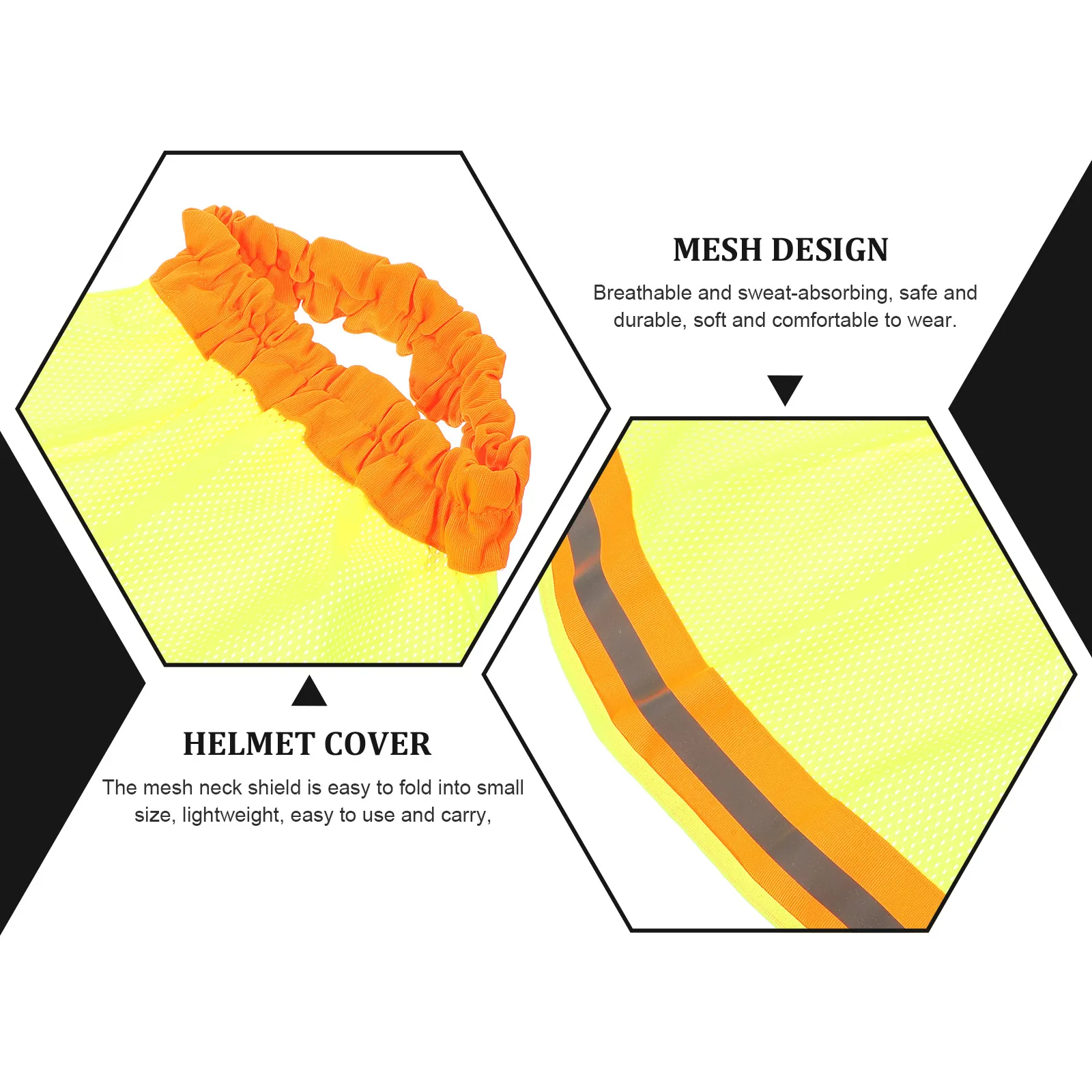

4pcs Hard Hat Sun Shades Neck Protections Reflective Cover Breathable Mesh Shield For Construction Safety Helmets Durable