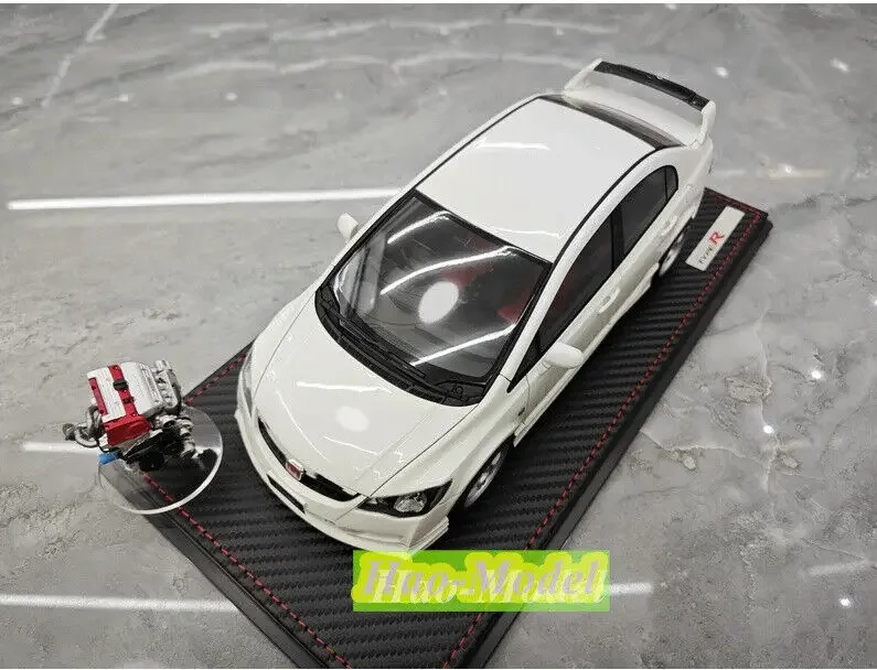 

IG 1/18 для FD2 Honda CIVIC TYPE R, модель автомобиля из смолы, литые под давлением игрушки для мальчиков, подарки на день рождения, коллекция для хобби, украшения белого цвета