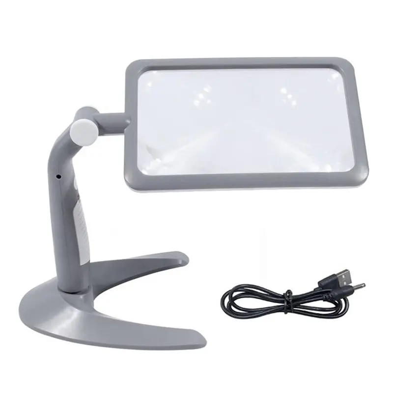 Hands-Free Bracket With 1Pc 2.5X Magnifying Glass Featuring 48 Leds 3 Light Modes For Elderly For Reading