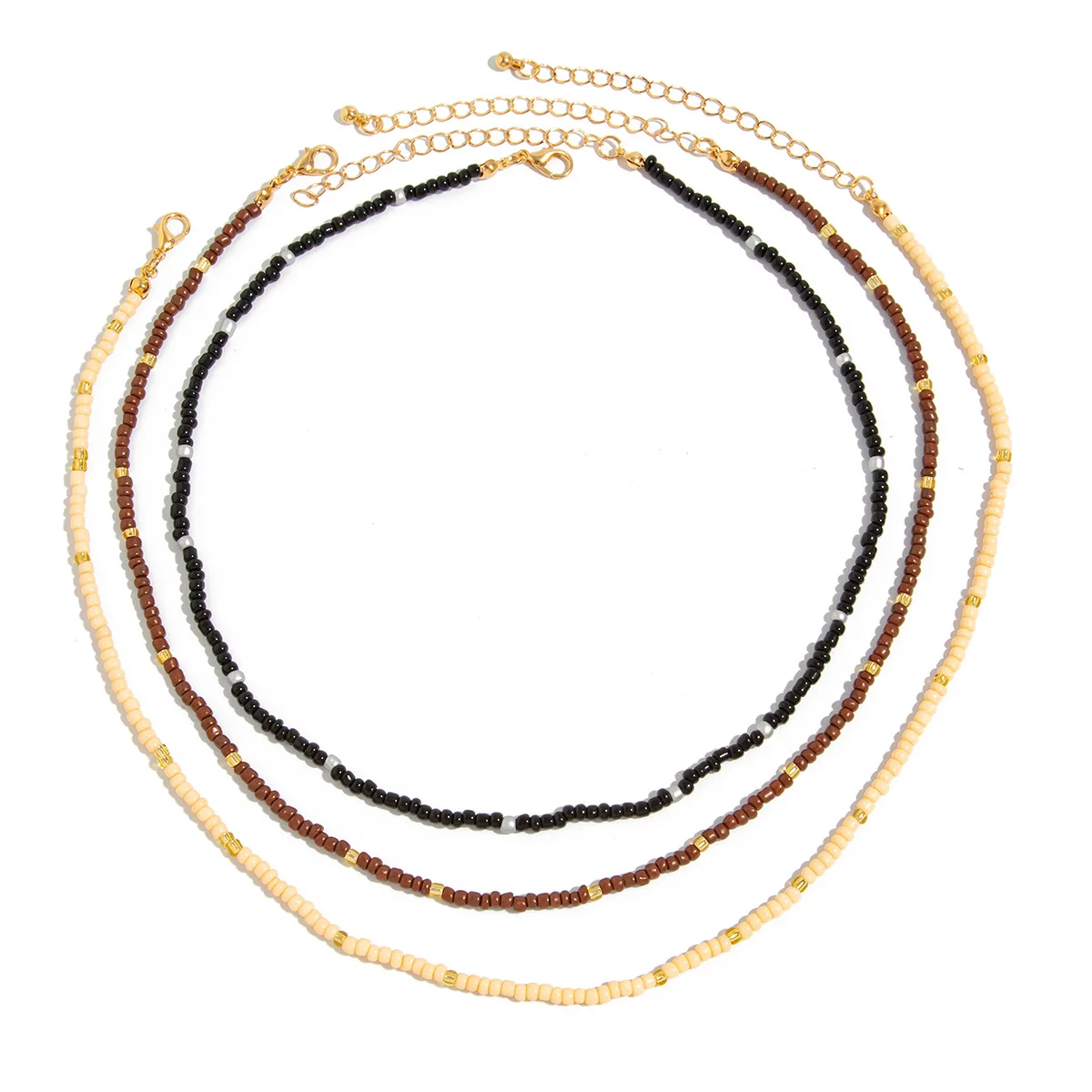 Böhmische mehrschichtige Perlenketten, Retro-Farbmix, Herren-Choker-Halsketten, modischer Partyschmuck, einfache Accessoires – Detail 5