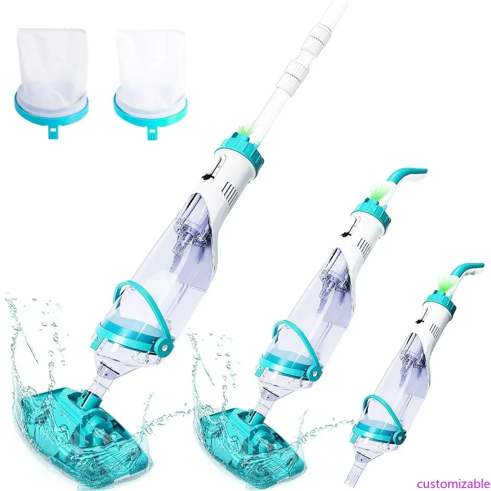 Aspiradora de piscina inalámbrica personalizable 2025 mejorada para sobre el suelo, pantalla LED y cabezal más ancho de 11,5 ", aspiradora de Spa de piscina de mano para