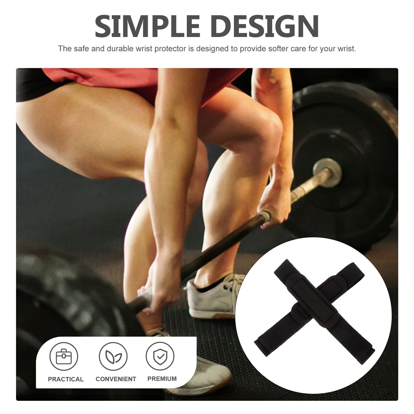 

1Pair Grip Strap Wrist Brace Anti-Slip Training Wrist Protector Fitness Weightlifting Deadlift Workout Support Wrap