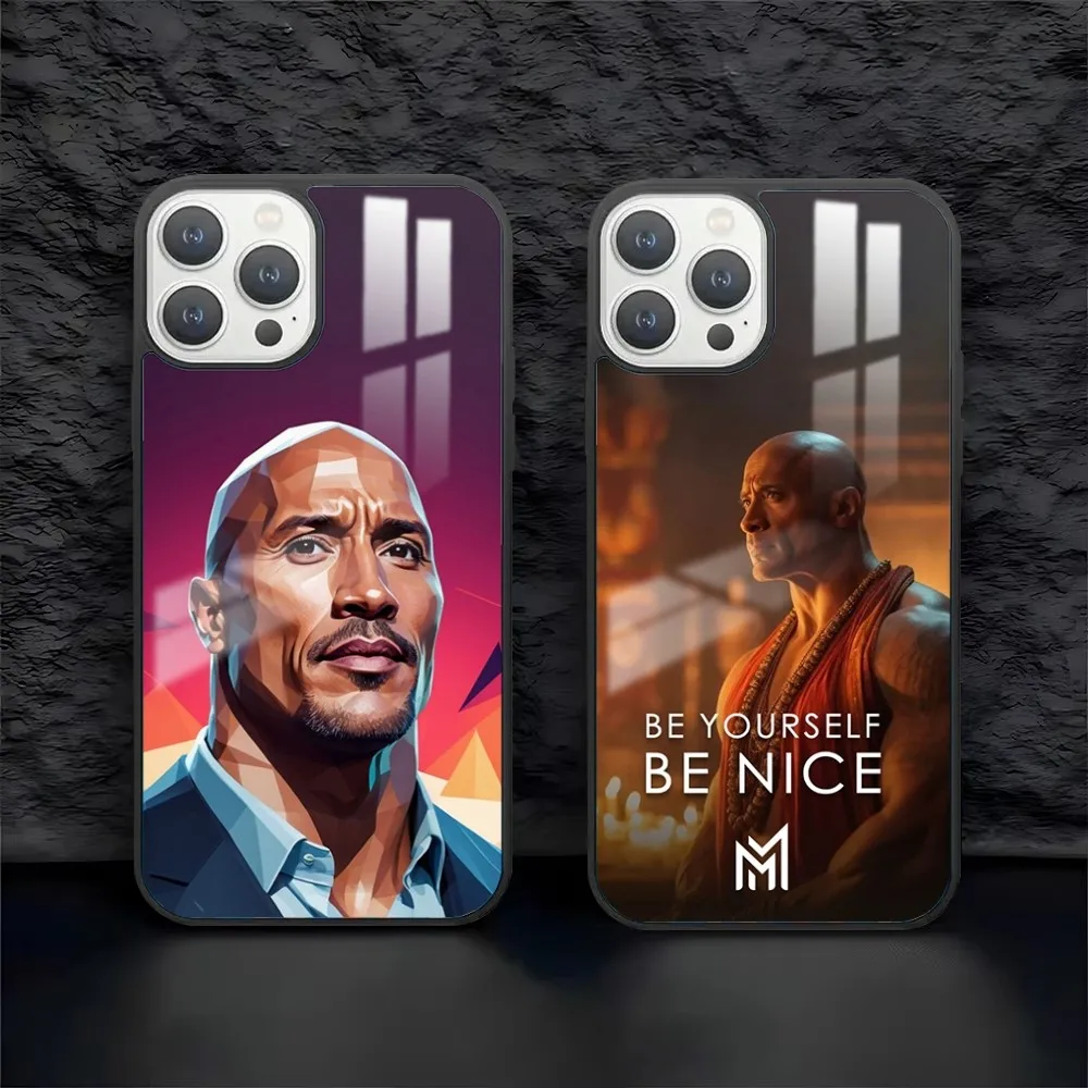 The Rock Dwayne Johnson Phone Case For iPhone 16 15 14 13 12 11 Pro Max Plus Mini PC Fashion High Quality mirror phone case