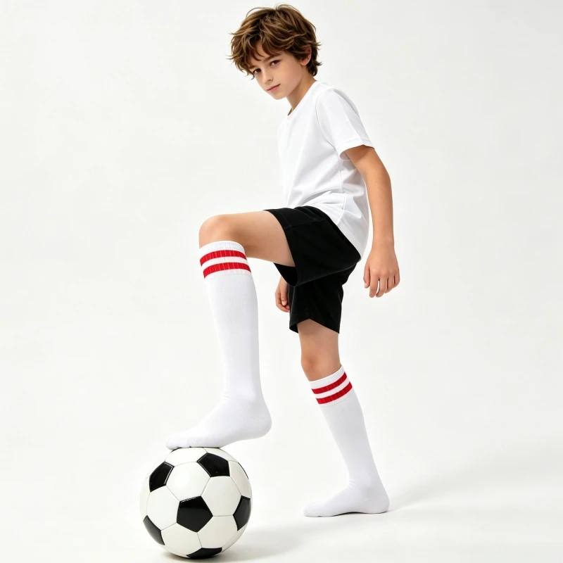 Kids Knee High Socks Cotton Long Student School Socks Girls Boys Football Striped 2 Retro Old School Sport Socks Soccer Hockey