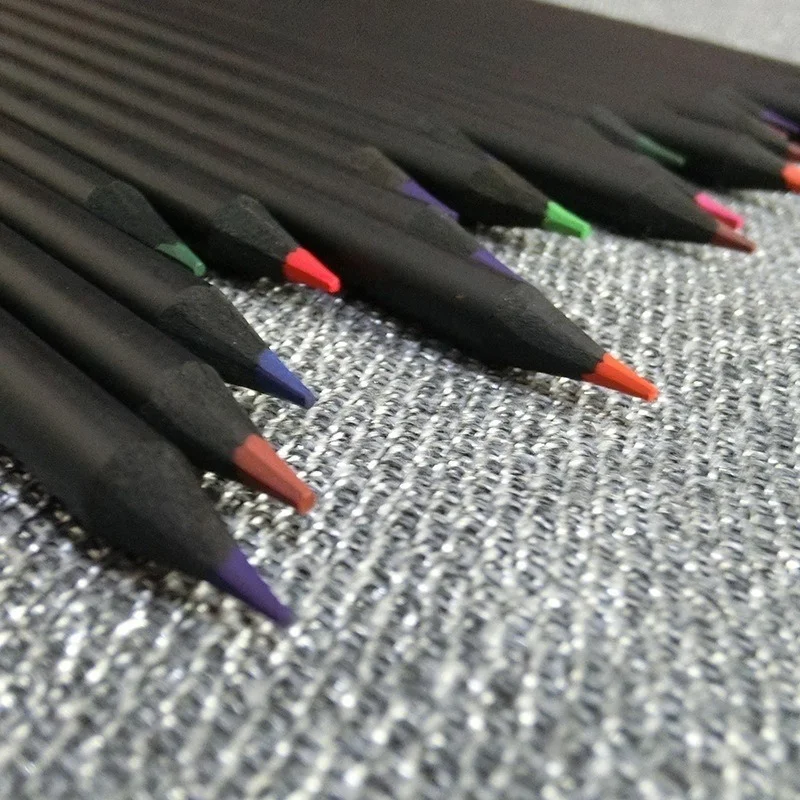 12 Pcs/set High-grade Drawing Pencil Black Wood Colored Set Stationery Office School Students Supplies for Artist