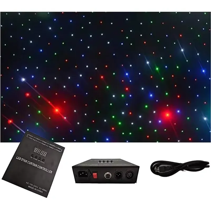 for Backdrop Cloth Light Led Star Lights Curtain Shiny Black Velvet Backdrop Lights 2in1 Remote Controller