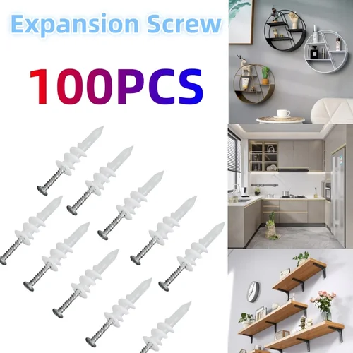 Imagen 2 del producto Tablero de yeso, tornillo de expansión de cola de taladro especial, enchufe de tubo en espiral, tablero de puerta hueca, tubo en espiral de nailon ranurado de tres puntos