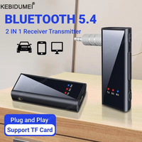 2 in 1 Bluetooth 5.4 Audio Receiver Transmitter 3.5MM AUX TF Card Stereo Music Wireless Adapter With Mic For Car TV PC Airplane