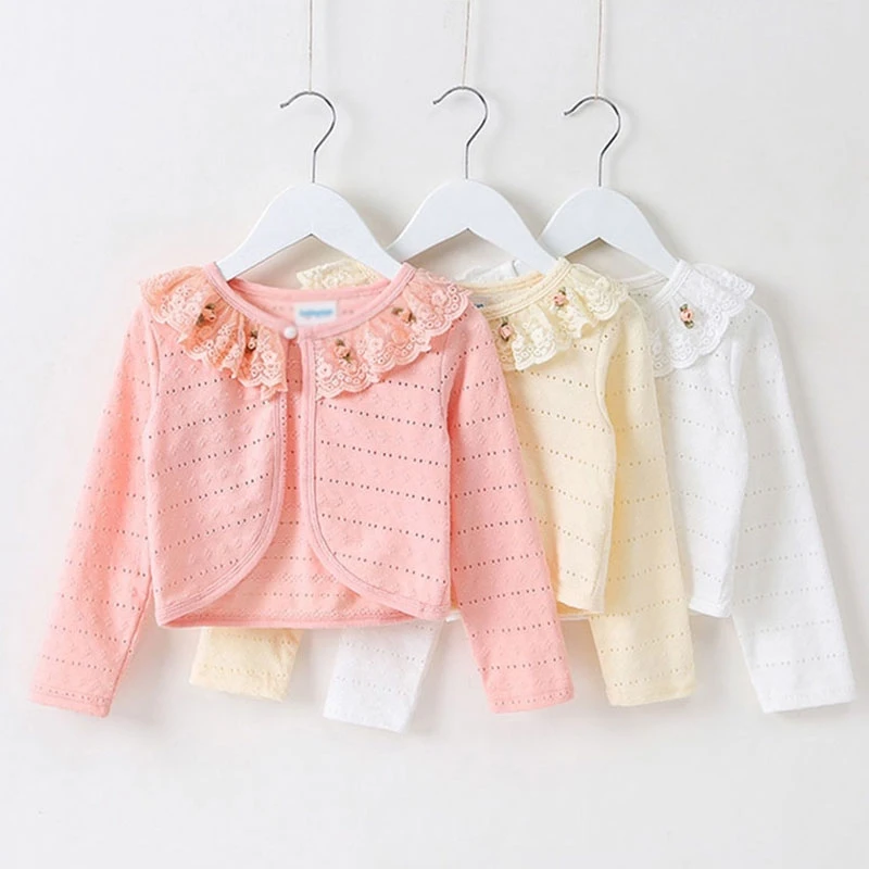 Jacket for Girls Lace Collar Flower Children's Coat Teen One Button Closure 2022 Spring Autumn 1 To 6Yrs Children's Jacket