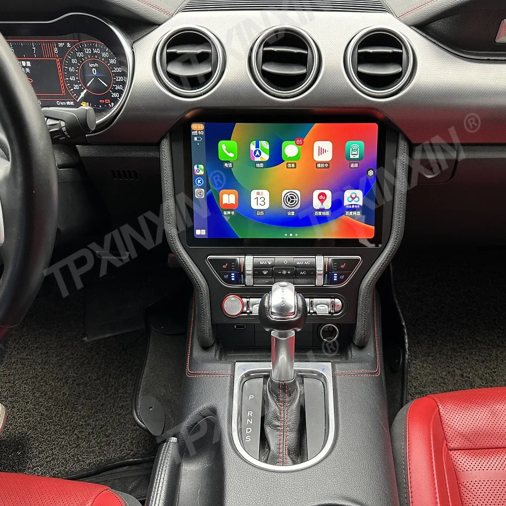 Radio para Auto con Android Auto para Ford Mustang Fukuda 2015 2016 2017 2018, Reproductor Multimedia Estéreo para Automóvil, Unidad Principal con Navegación GPS