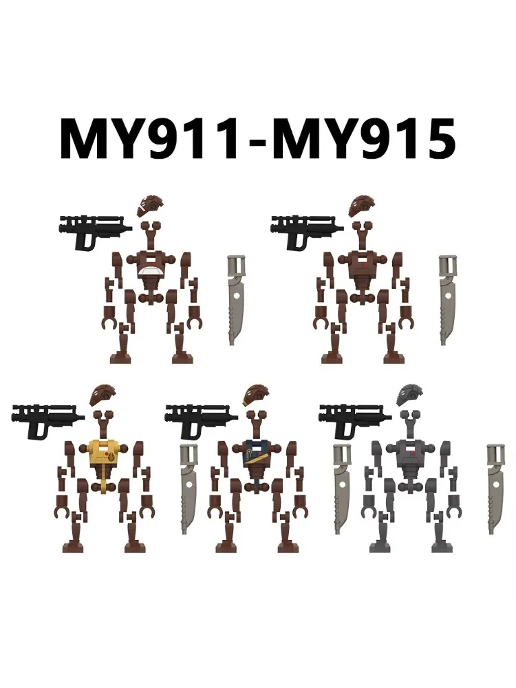 Das Baustein-Krieger-Modell Bausatz Mini-Figuren Kommando-Droide mit Zubehör DIY Hobby Ausstellungsstück Spielzeug Geschenke Geburtstagsgeschenk