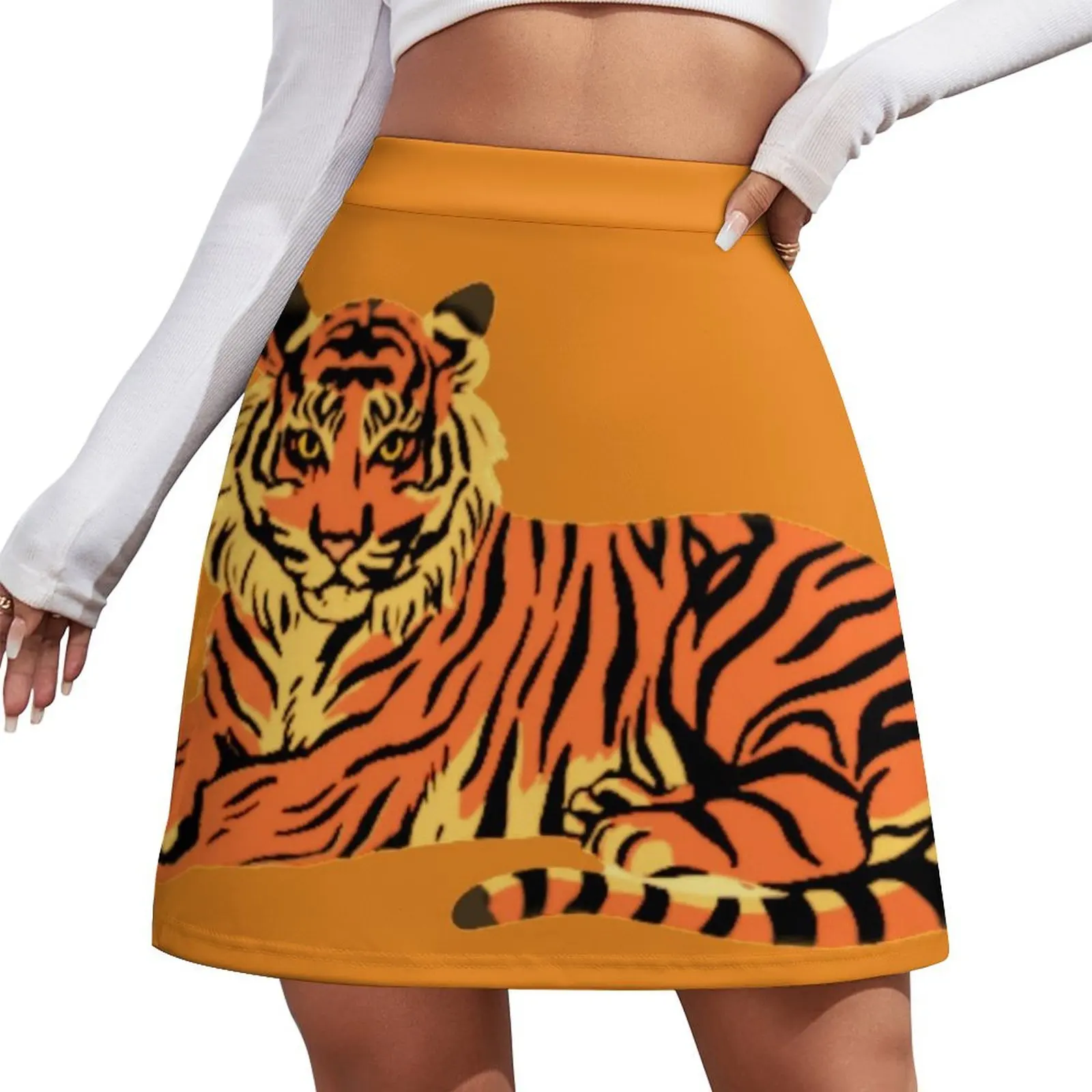 

Sitting Tiger Mini Skirt korean ladies summer Woman skirts skirt set Women's skirt