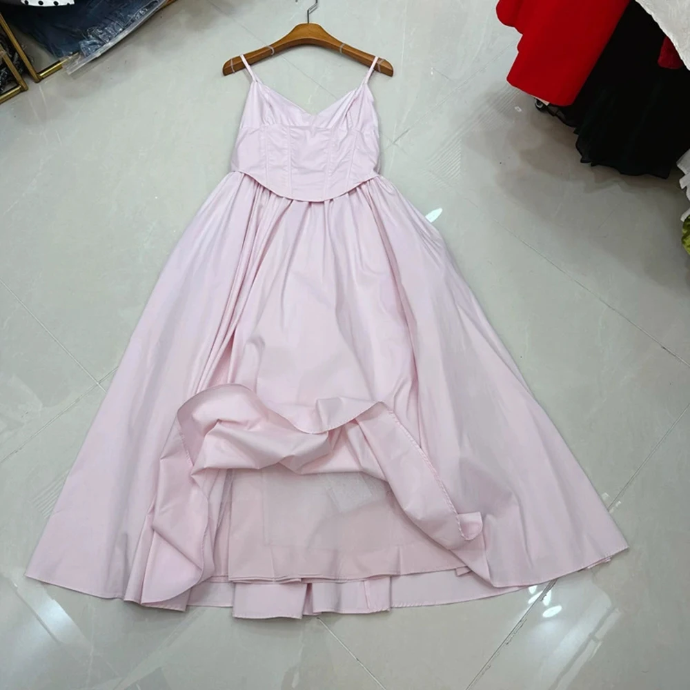 

European and American sexy suspender dress new style waist slimming tube top sleeveless mid-length dress-GZXX299