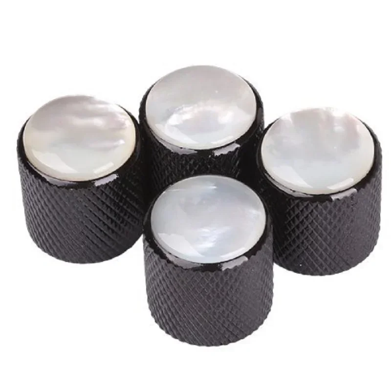 4PCS/Set Metal Dome Tone Tunning Knob with Black Plating Volume Control Buttons for Electric Guitar Bass