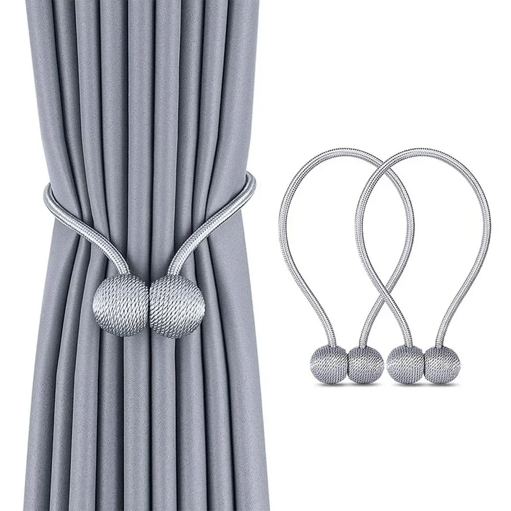 1/2/4Pcs Magnetic Ball Curtain Tiebacks Tie Rope Accessory Rods Accessoires Backs Holdbacks Buckle Clips Hook Holder Home Decor