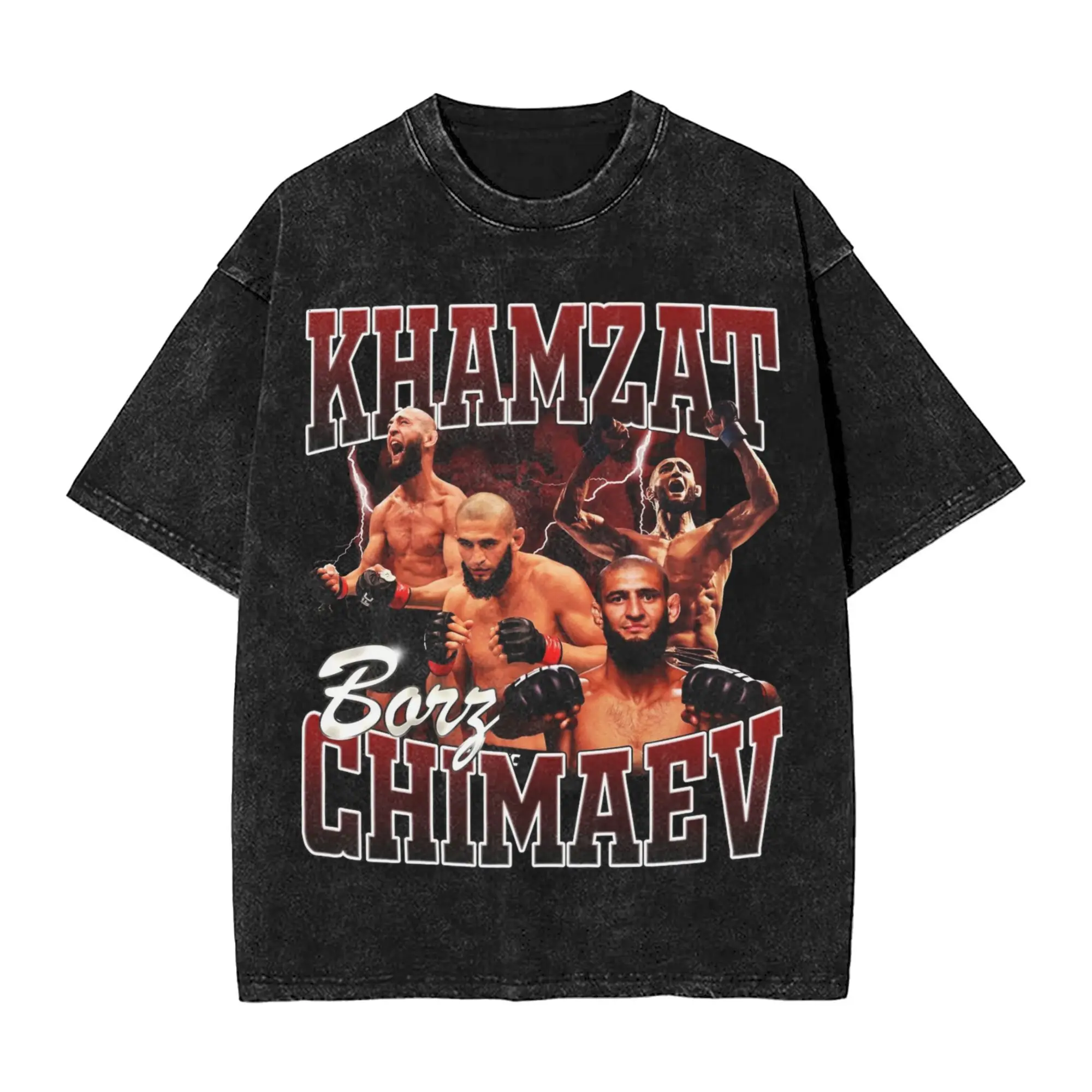 

Khamzat Chimaev Bootleg Washed футболки уличная одежда в стиле хип-хоп винтажная футболка футболка для мужчин женщин High Street с принтом