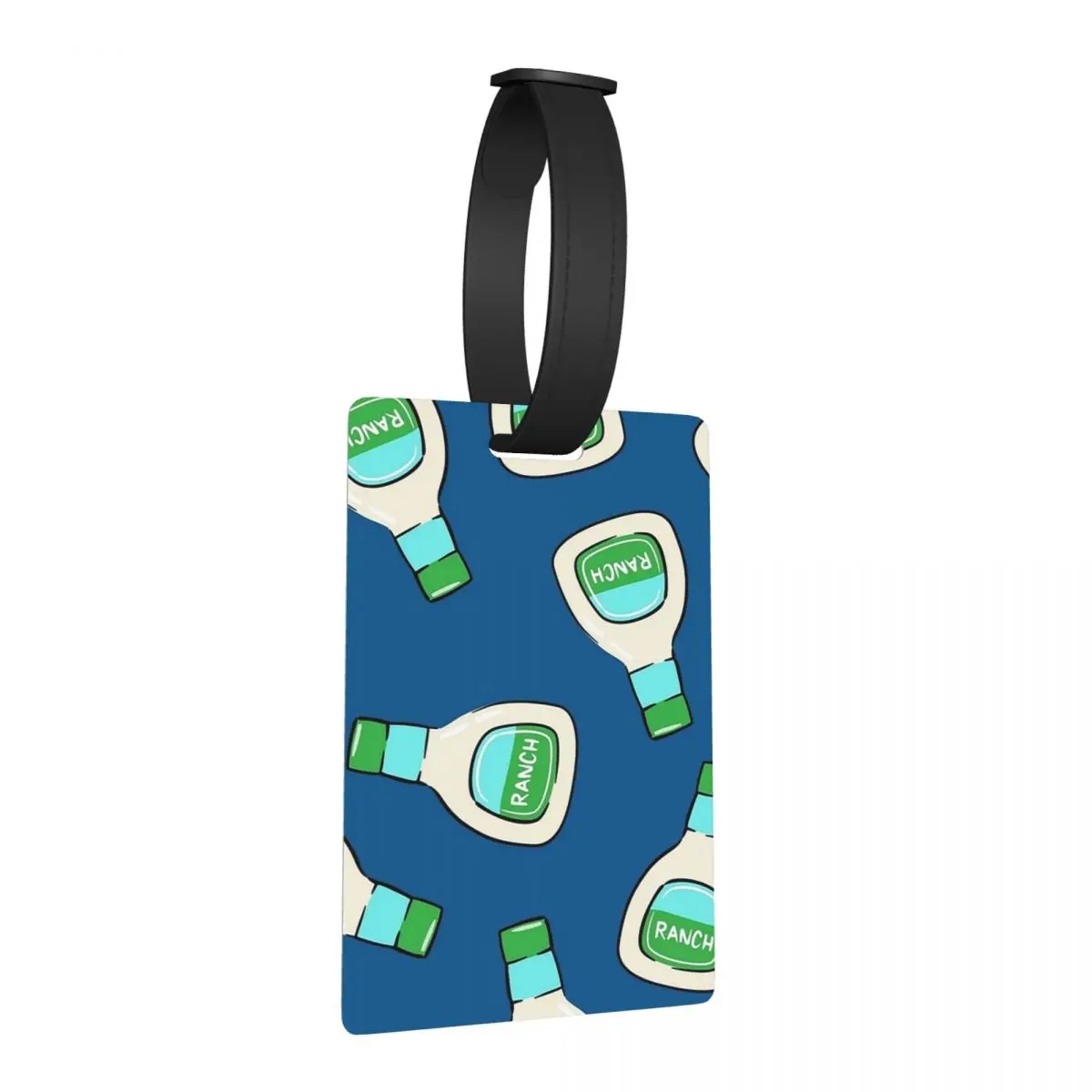 

Ranch - Salad Dressing Bottle (blue) Luggage Tags Suitcase Travel Portable Baggage Boarding Tag Label Holder ID Name Address