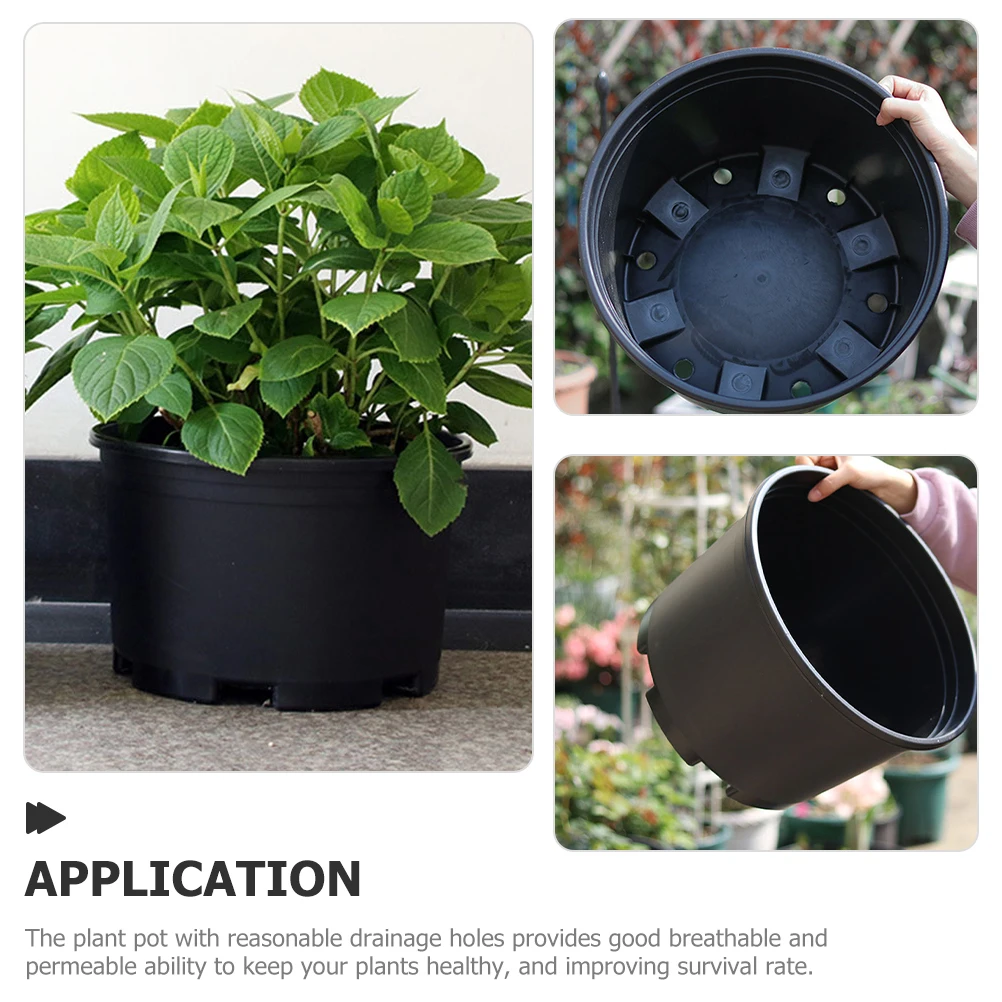 

2pcs Plastic Flower Pot Large Planters Drainage Holes Garden Decor Balcony Indoor Orchid Nursery Pots Durable for Plant