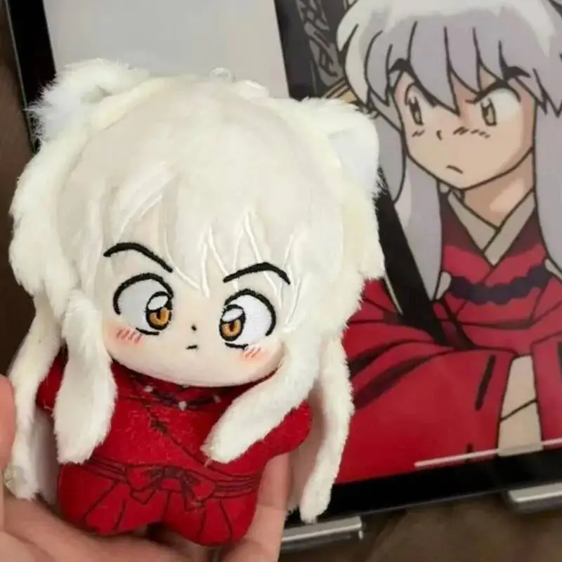 New Cute Inuyasha Anime Surroundings 10cm Plush Bag Decoration Pendant Stuffed Doll Toy For Fans Gifts Fans Production view 4