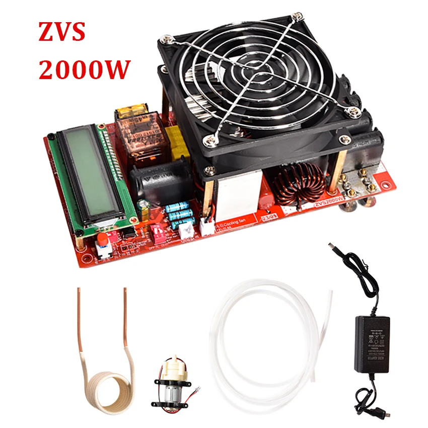 Imagem -02 - Zvs-módulo Aquecedor por Indução Elétrica para Derreter Metal Gerador de Proteção de Temperatura High Voltage Board Coil Driver 2000w