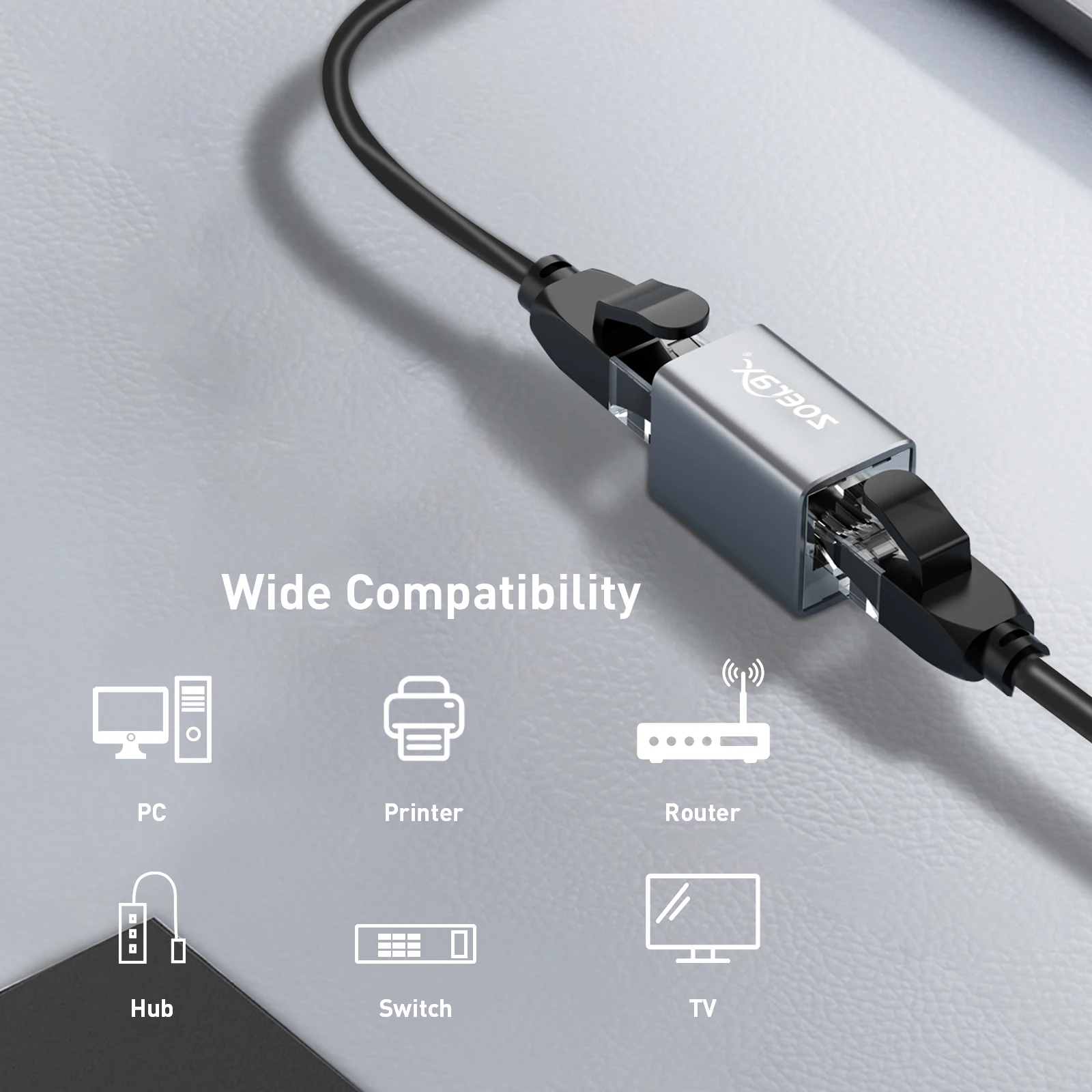 WoeoW RJ45 Łącznik ekranowany Przedłużacz Ethernet żeński na żeński do kabli Ethernet CAT5 CAT6 CAT7 CAT8