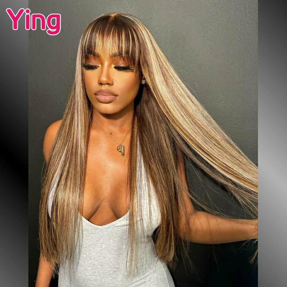 

Highlight #27 brown coffee Colored Bone Straight 13x4 13x6 Lace Frontal Wigs Peruvian PrePlucked 5x5 Lace Closure Human Hair Wig