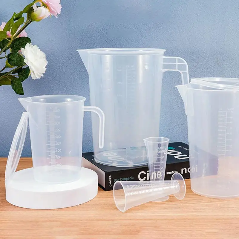 500ml 1000ml 2000ml 3000ml 5000ml Large Food Grade Plastic Measuring Cup Scale Beaker for Home Kitchen Baking Mixing Liquid