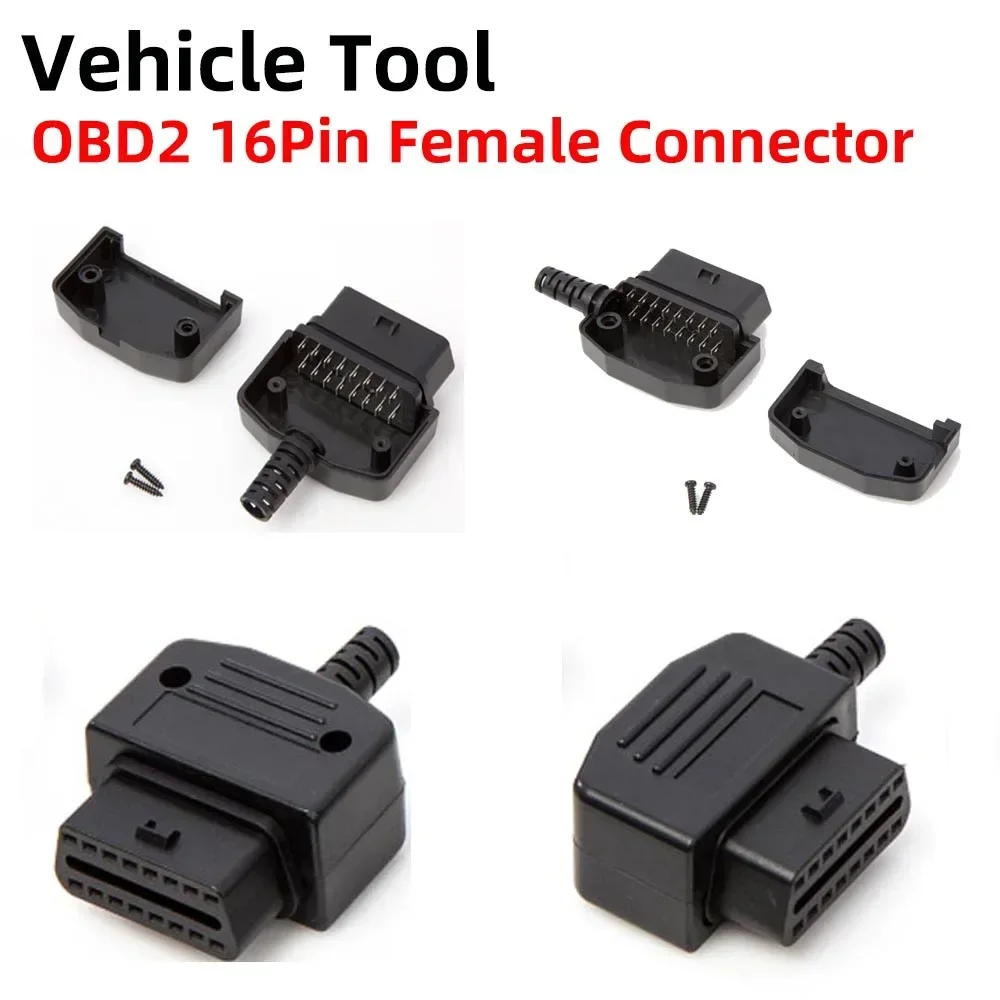 In Stock 2Pcs/lot Car OBD2 16Pin Female Connector Adaptor Diagnostic Tool Plug OBD 2 16 PIN without Terminal OBD Socket