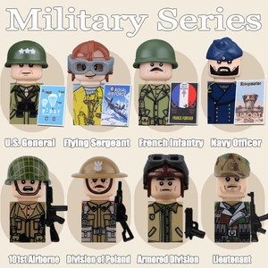 Figurines de soldats militaires de la Seconde Guerre mondiale Blocs de construction de guerriers Grande-Bretagne Armée américaine Allemagne Armée française Marine Infanterie imprimée Briques Toys Boys 10 meilleures ventes LEGO soldat allemand de la Seconde Guerre mondiale - No 1