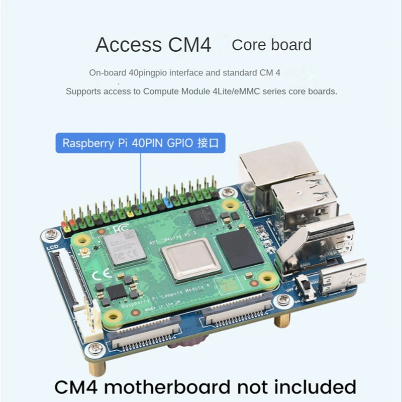 Imagem -03 - Waveshare-placa de Expansão para Raspberry pi Cm4 Cm4-io-base-c Compute Module Core Board Base Plate