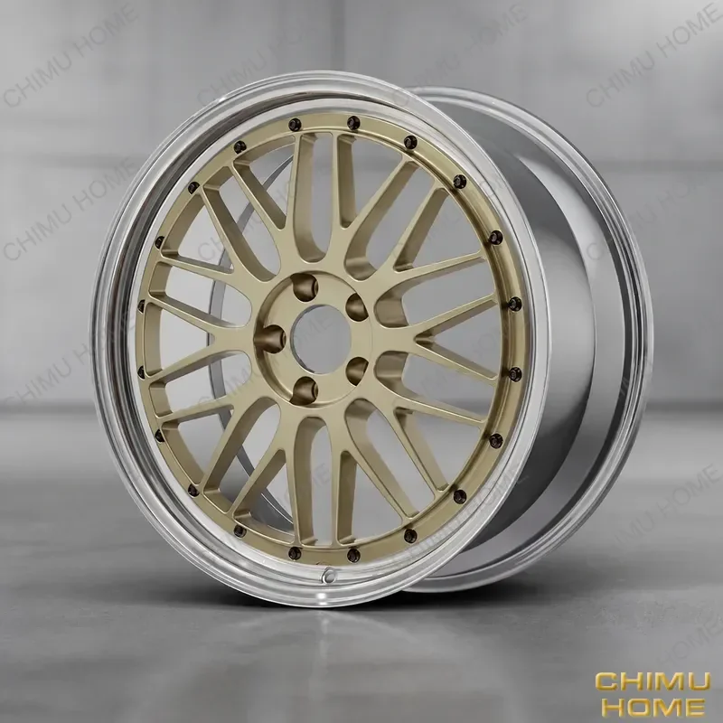 【CHIMU HOME】2-Piece Forged Wheels Matte Gold Silver Diamond Cut Rims for BBS LM Style Fitment Custom PCD