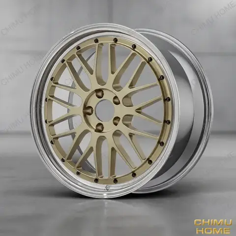 【CHIMU HOME】2-Piece Forged Wheels Matte Gold Silver Diamond Cut Rims for BBS LM Style Fitment Custom PCD