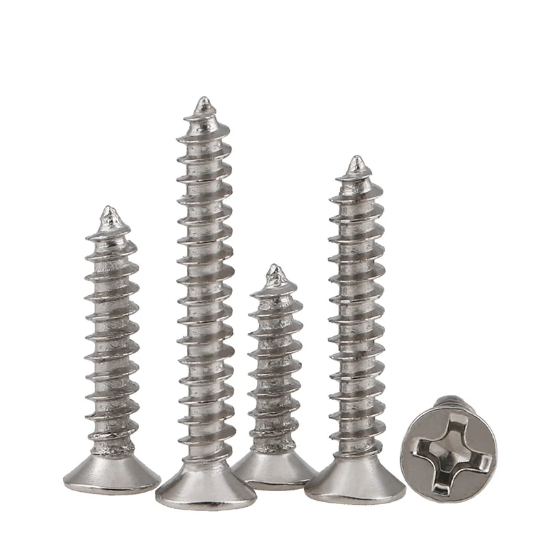 100pcs/lot M1.2 1.3 1.4 1.5 1.6 1.7 1.8 M2.2 2.3 2.5 2.6 Nickel-Plated Steel Cross Recessed Countersunk Flat Head Tapping Screw