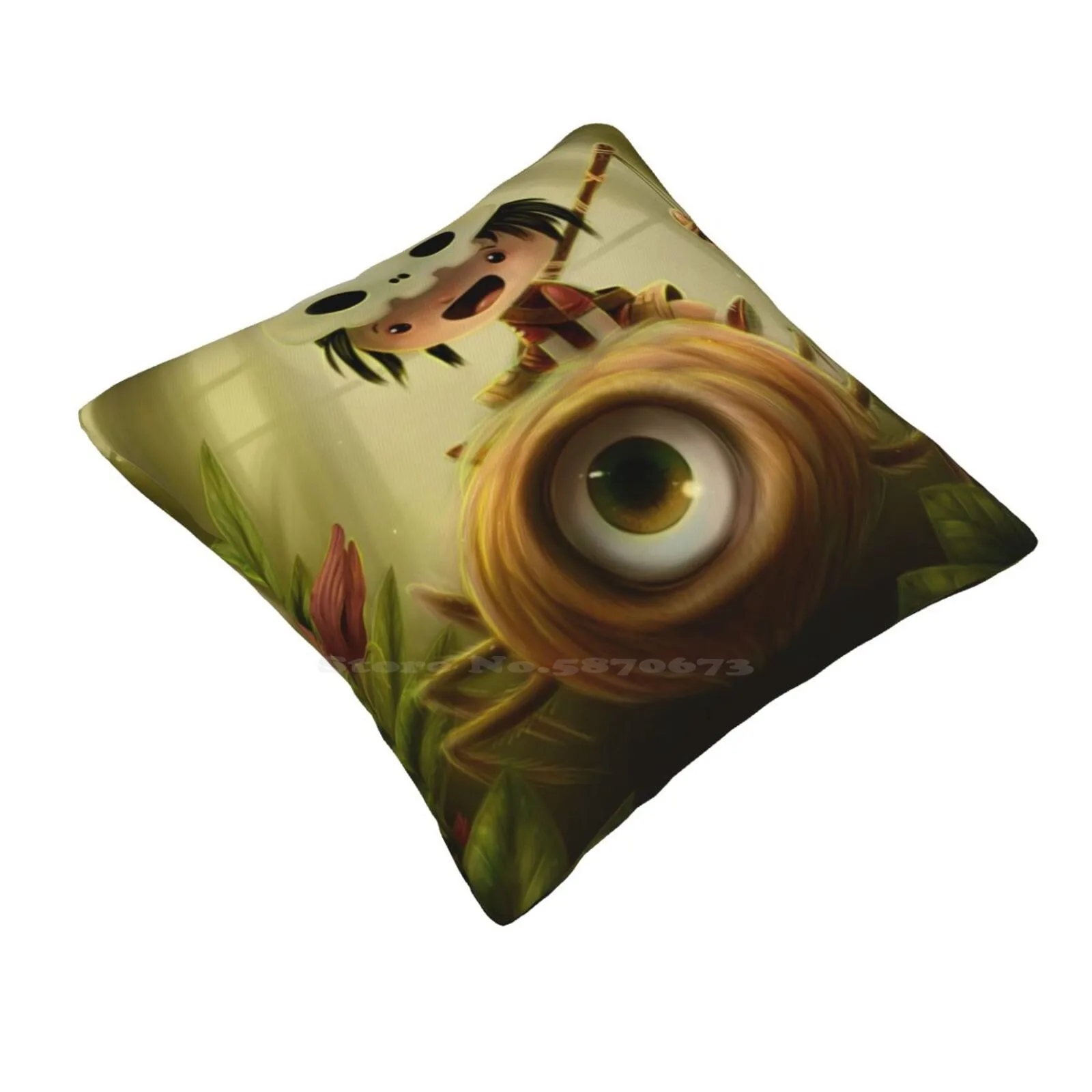 Cyclops Spider Soft Comfortable Pillowcase Children Illustration Storybook Fantasy Kids Spider Cyclops Creature Forest