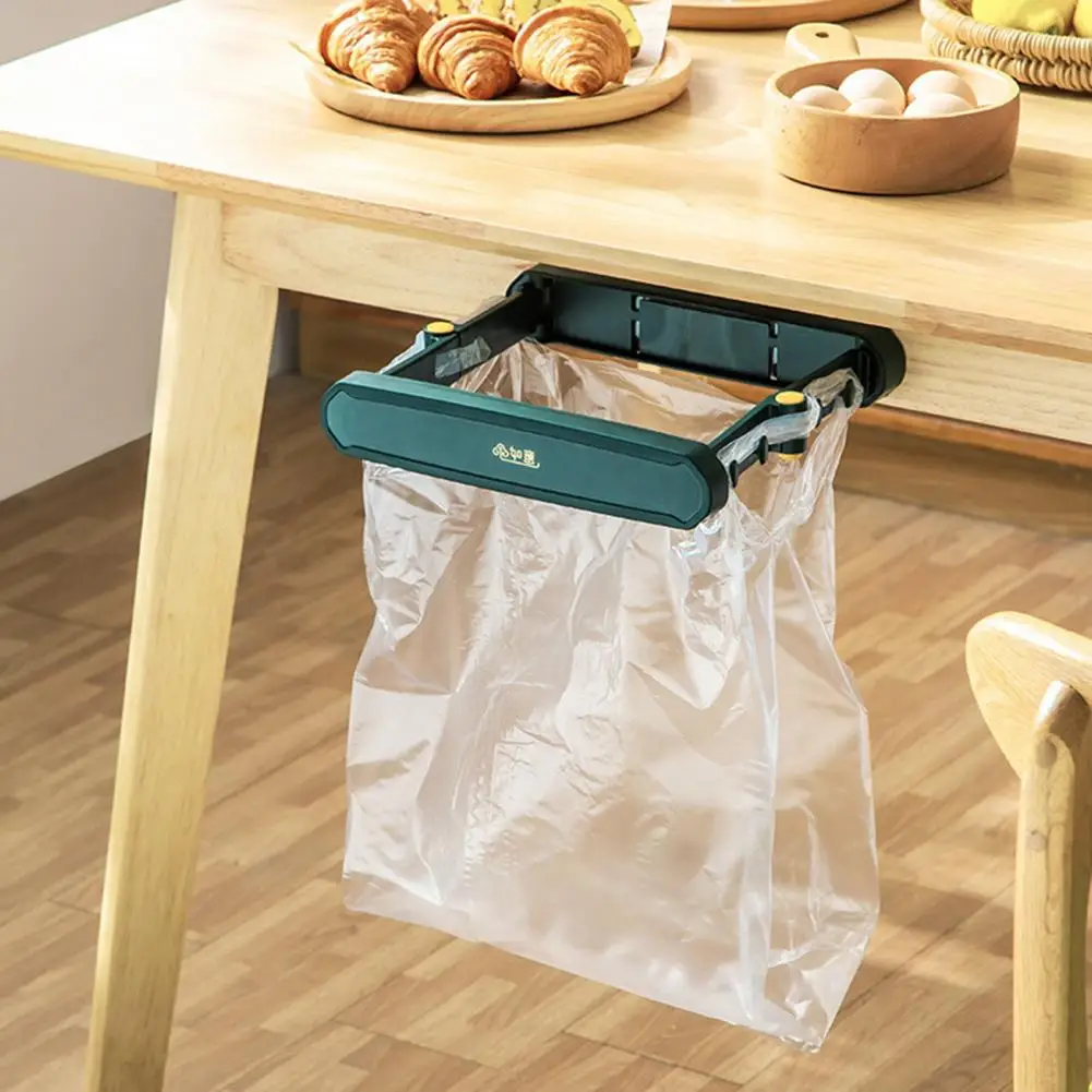 Space-saving Garbage Bag Holder Without Bending Over Multifunctional Folding Trash Bag Holder for Cabinets Cupboards for Kitchen