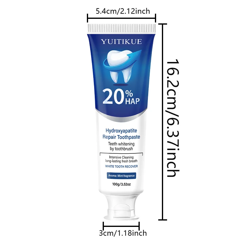 YUITIKUE 100g 20% HAP Hydroxyapatit Reparatur-Zahnpasta, Minzduft, Aufhellung, Intensive Reinigung & Langanhaltender Frischer Atem – Detail 10