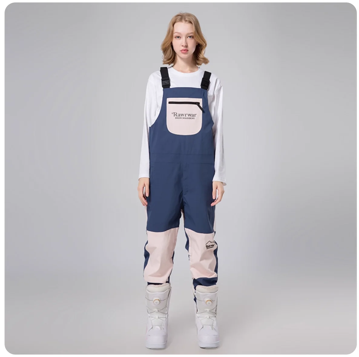 

RAWRWAR Thermal Slim Fit Ski Bib Pants for Men Women 2025 Waterproof Windproof Skiing Trousers with Suspenders Cold Weather Gear