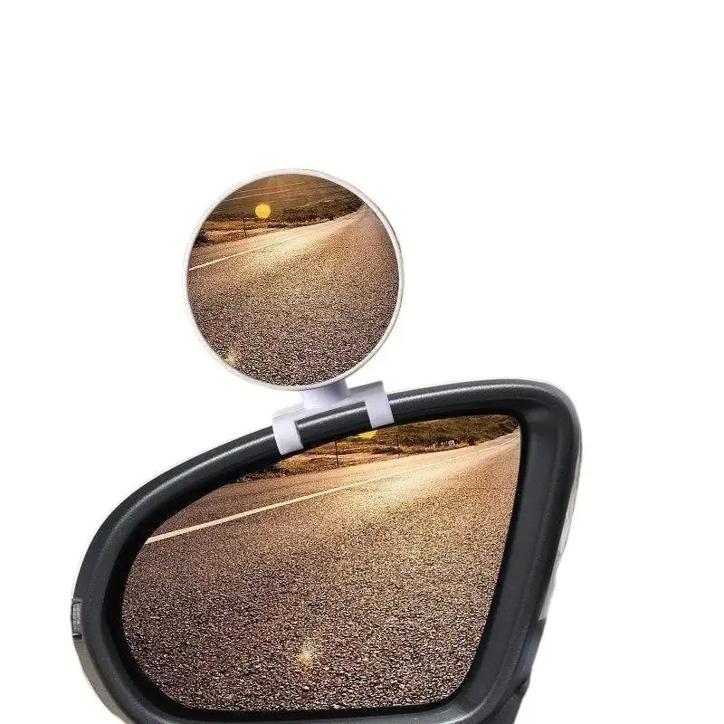 Round Car Auxiliary Rearview Mirror 360 Rotation Wide Angle Convex Easy Adjust Blind Spot Mirror for New Driver Parking Use