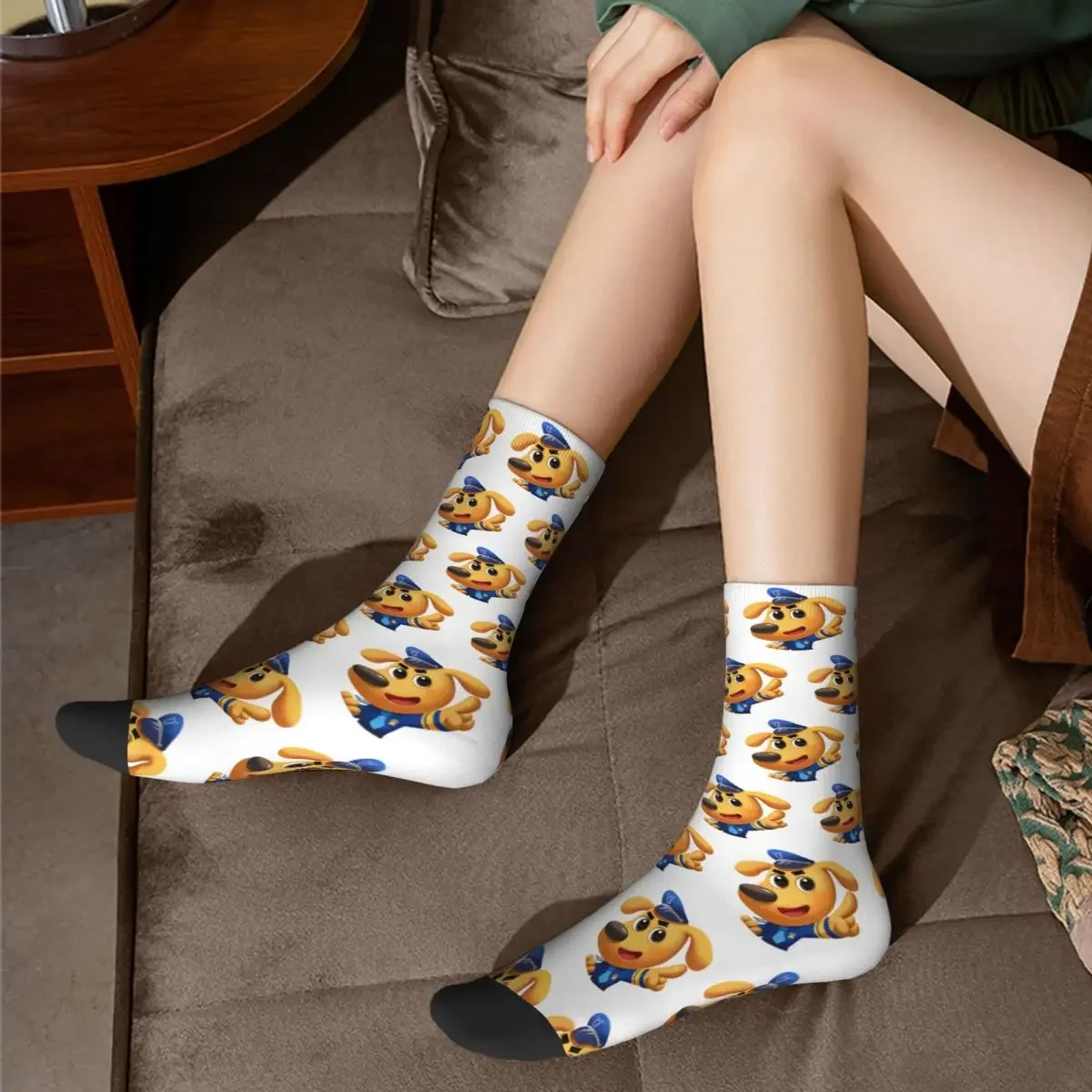 Chaussettes longues Sheriff Labrador pour hommes et femmes, bas Harajuku, toutes saisons, accessoires pour cadeau d'anniversaire, haute qualité