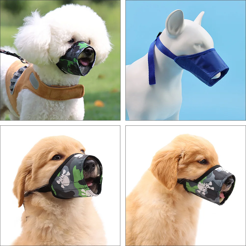 

3Pcs Dog Muzzle Breathable Oxford Cloth Behavior Control Adjustable Safety Mouth Cover for Dogs Pet Supplies Lightweight Durable