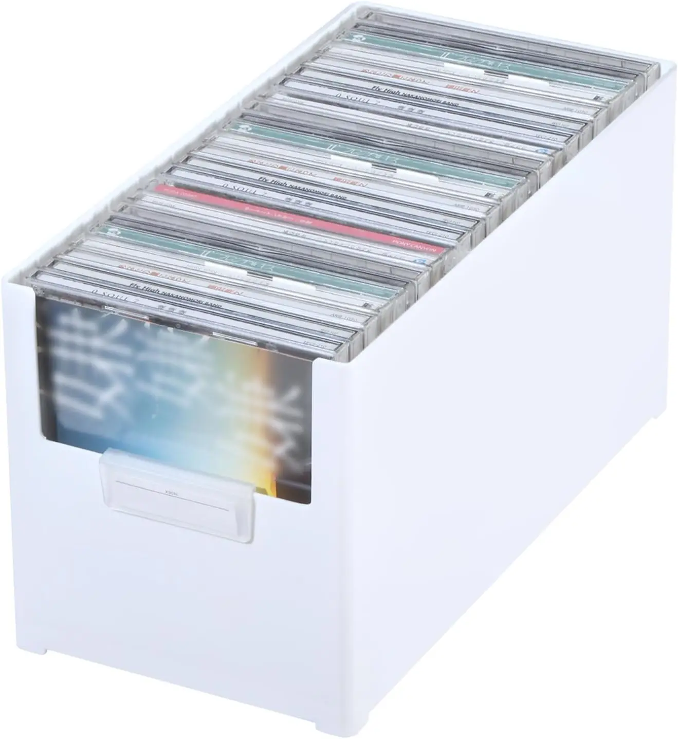 

CD Storage Box, Plastic Stackable CD Organizer, Holds 27 CDs, CD Storage Case Holder DVD Display Contanier Bin for Theat