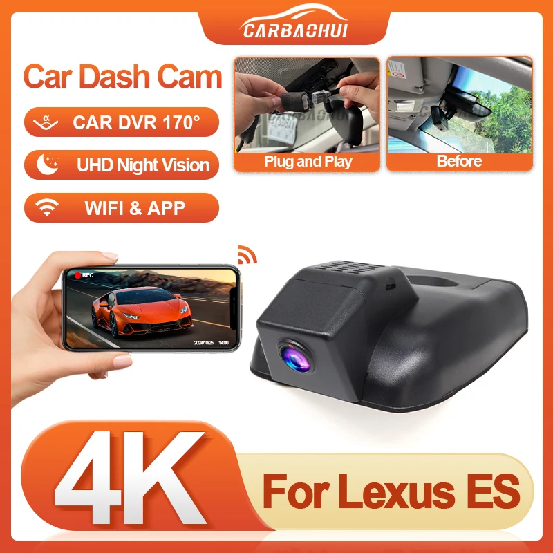 HD 4K 2160P Dash Cam For Lexus For Lexus ES ES200 ES250 ES300H 2015 2016 2017 2018 Plug and play Car DVR Driving Recorder