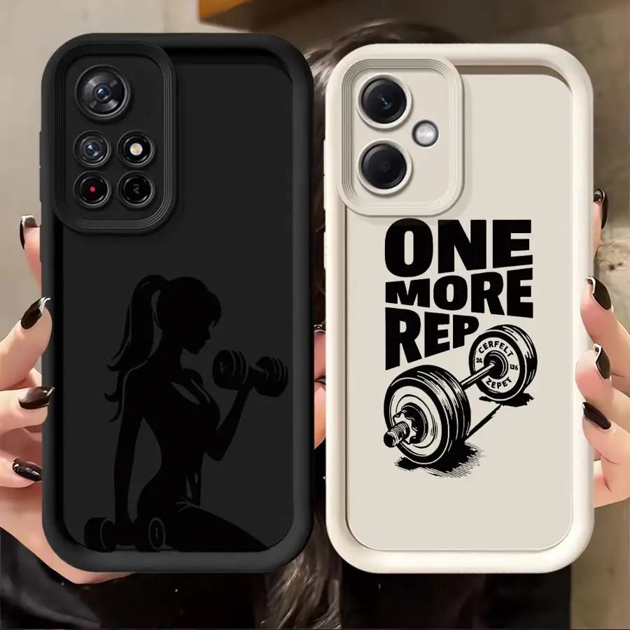 Funda con mancuernas para Xiaomi Redmi Note 11S 11 12 13 14 Pro Plus 9 9s 10 12S 14 13 10S, funda suave