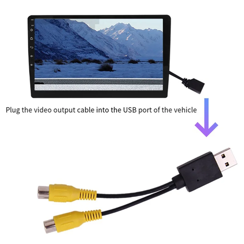 ELECT-Auto Auto Video Ausgang Box USB Port Zu CVBS Adapter Tragbare RCA Video Ausgang Kabel Für Android Multimedia Player